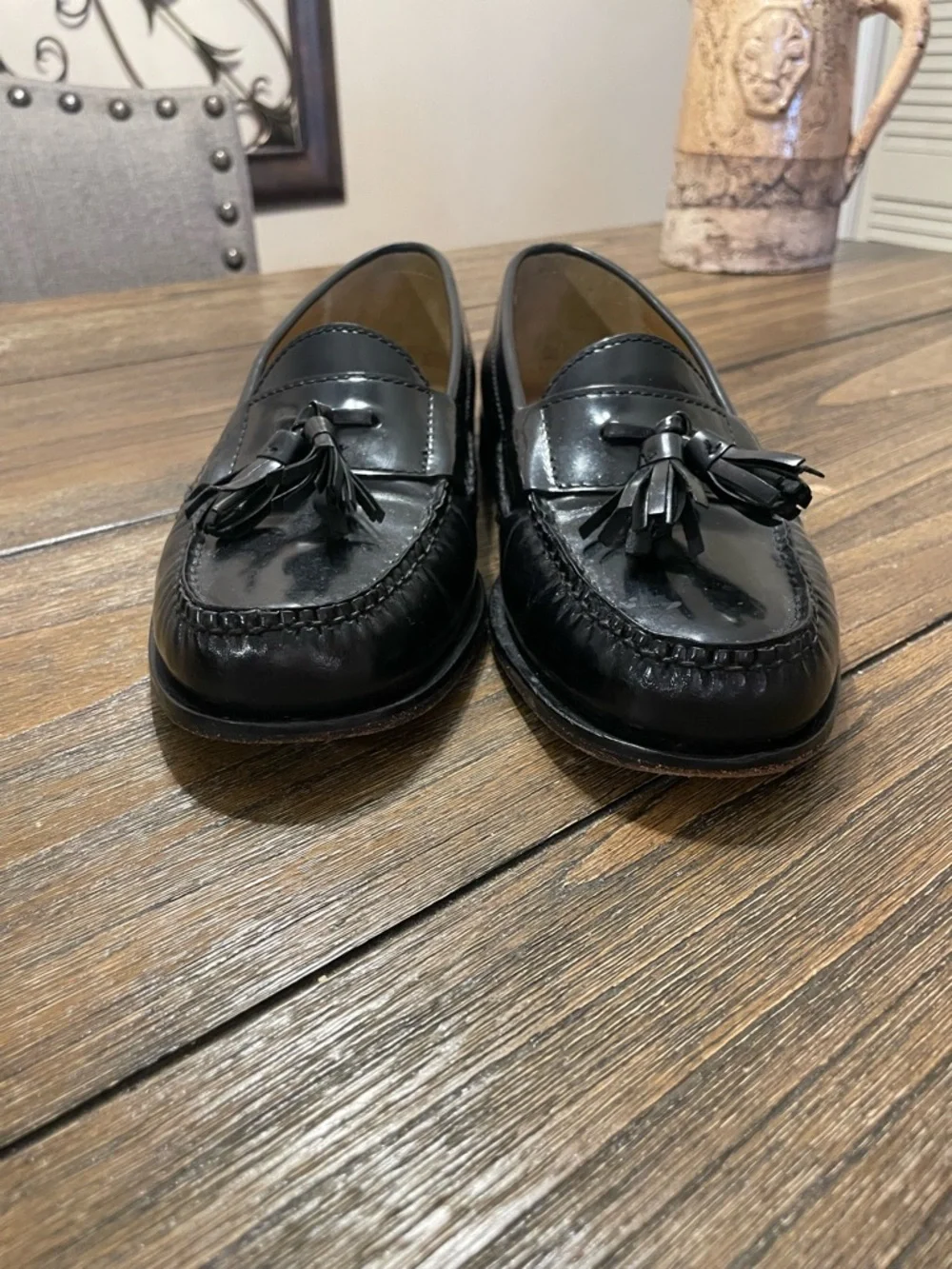 Cole Haan Pinch Men’s 8 M Black Leather Tasseled Loafers Shoes Slip On Classic